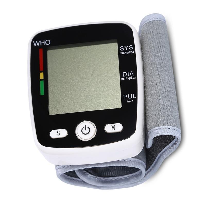 Rechargeable Wrist Blood Pressure Monitor Automatic Digital Heart Rate PR Measure Meter