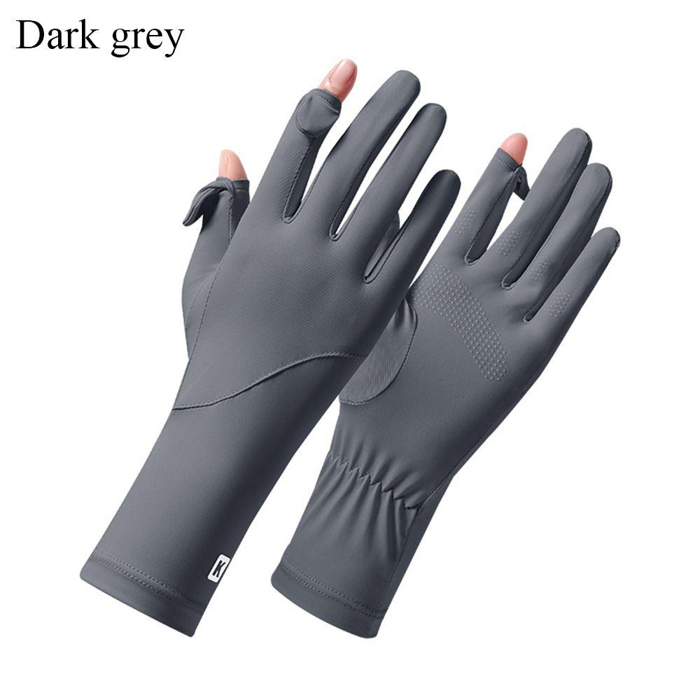 Солнцезащитные перчатки из ледяного шелка, тонкие, с защитой от УФ-лучей, варежки, модные перчатки для езды на велосипеде и вождения, лето, весна