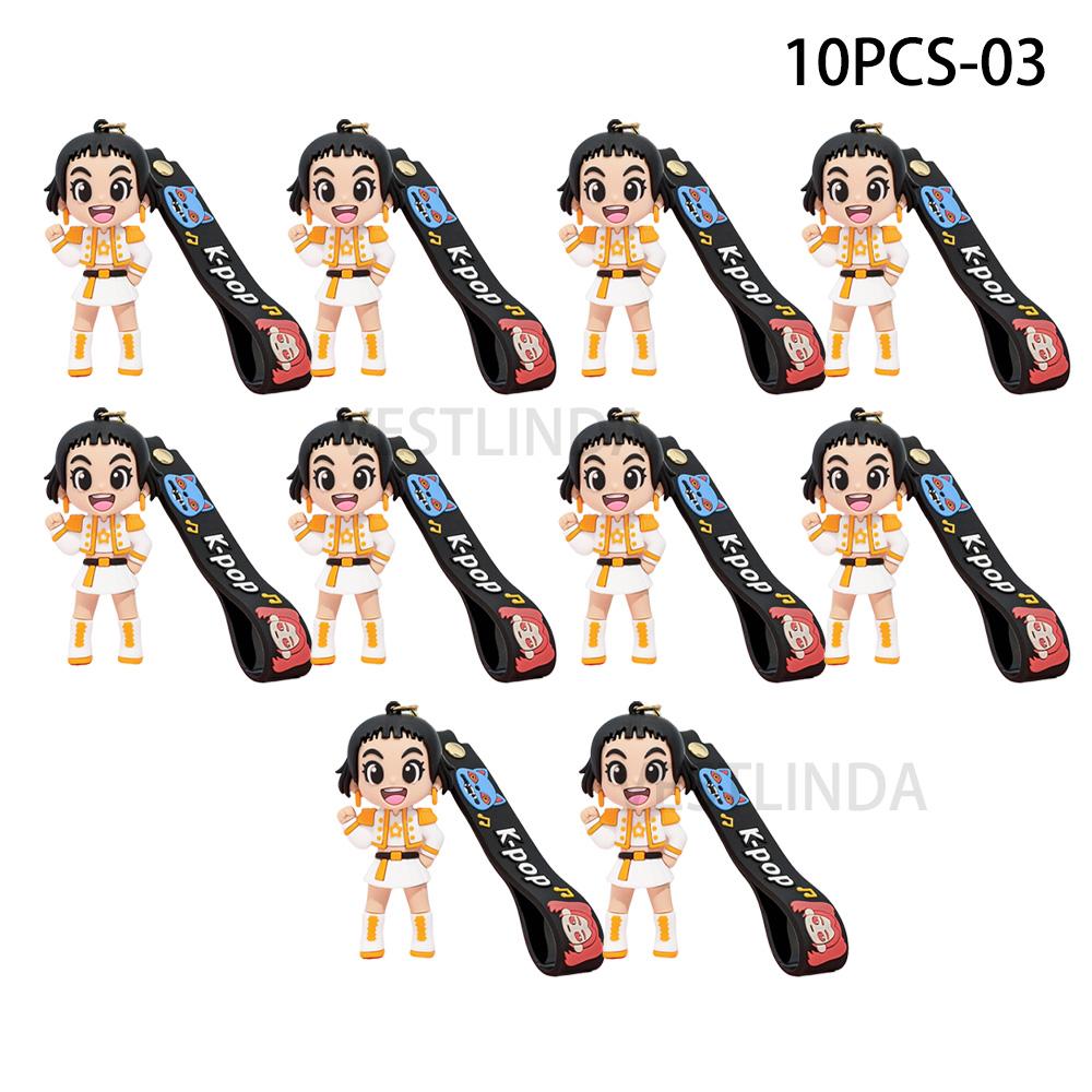 KPOP Demon Hunters Keychain Pendant Little Tiger Character PVC Figure Anime Theme Keyring For Kids Fans Gift Backpack Phone Bag