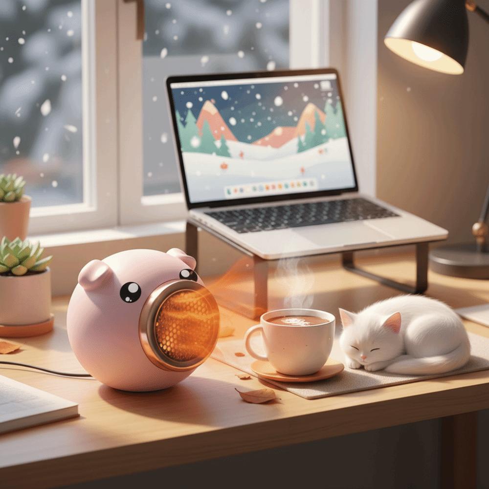 Fast Heating Desktop Heater Energy-Saving Electric Fan Heater Small Size Mini Heater Indoor Table