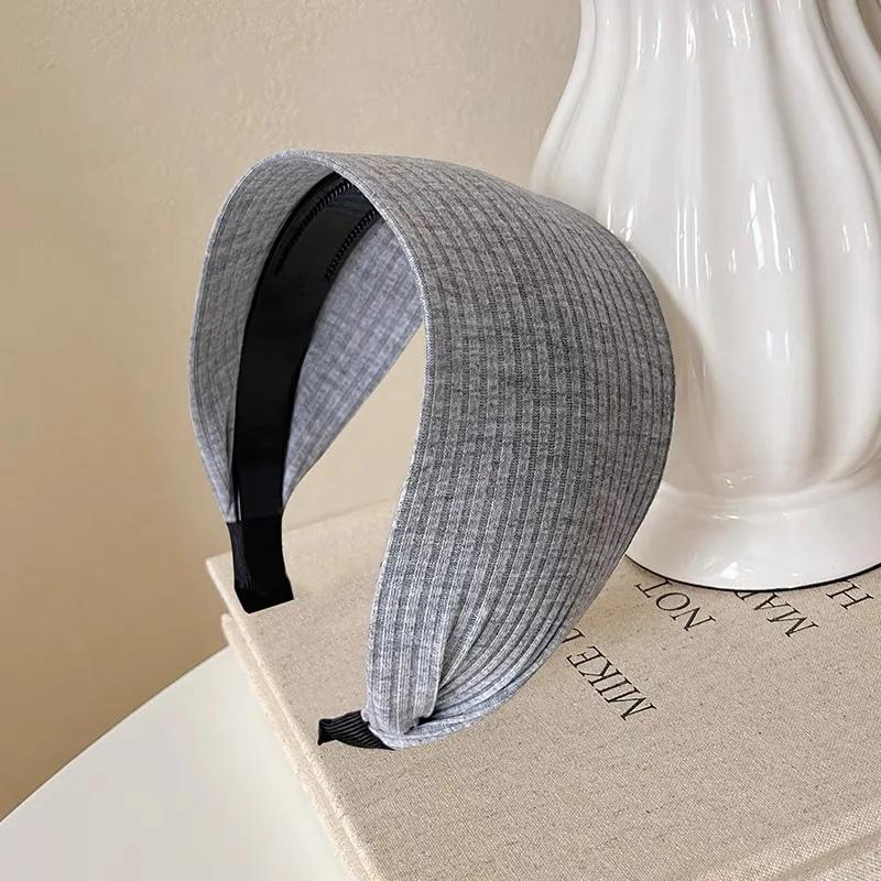 Новые мягкие широкие хлопковые повязки для волос для женщин и девочек, корейский нейтральный однотонный тюрбан с зубцами, повязка на голову, аксессуары для головных уборов