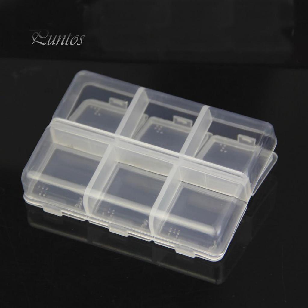 Пустой прозрачный шрифт Брайля, 6 ячеек, таблетки, лекарства, чехол для хранения лекарств, пластиковая коробка, портативный