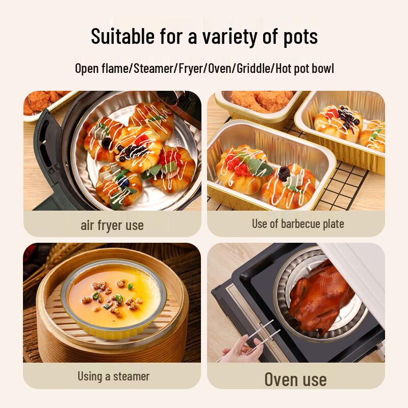 Disposable Round Gold Aluminum Foil Food Container