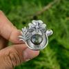 Gift For Her 925 Silver Natural Labradorite Promise Flower Adjustable Ring