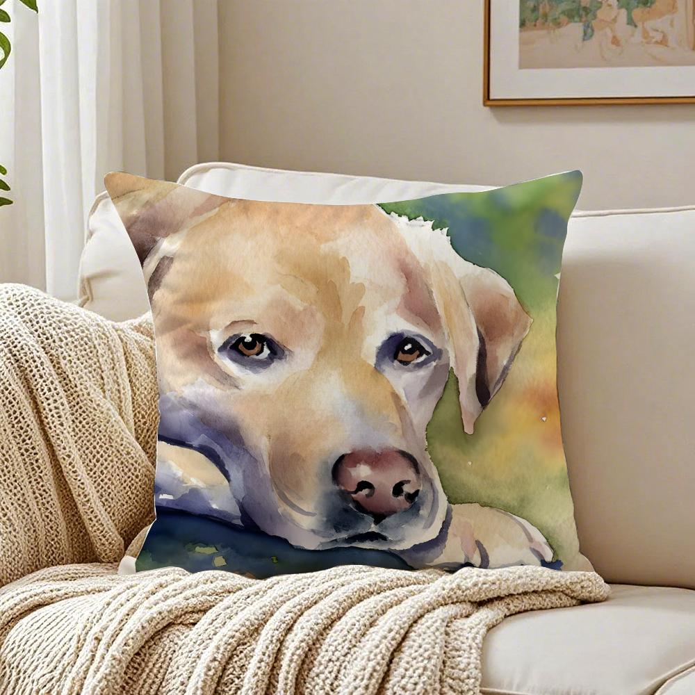 Labrador Retriever Pillow Friendly Dog Plush Cushion Cushion Cover Pillowcase Anti-Dustmite Living Room Sofa Decor Cushion Room