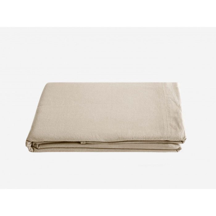 Drap plat Palace pur coton teint lavé, 63 fils/cm² Vent du sud - 270x290 - Palace Lin