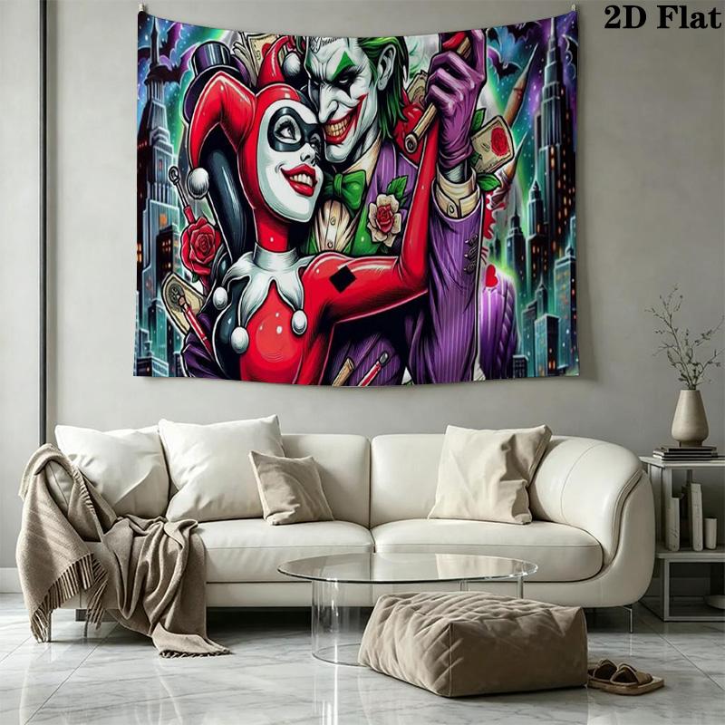 Clown joker Wall Tapestry Aesthetic Wall Hanging Printed Fabric Blanket Decorative Tapestries for Bedroom Living Room Home Decor