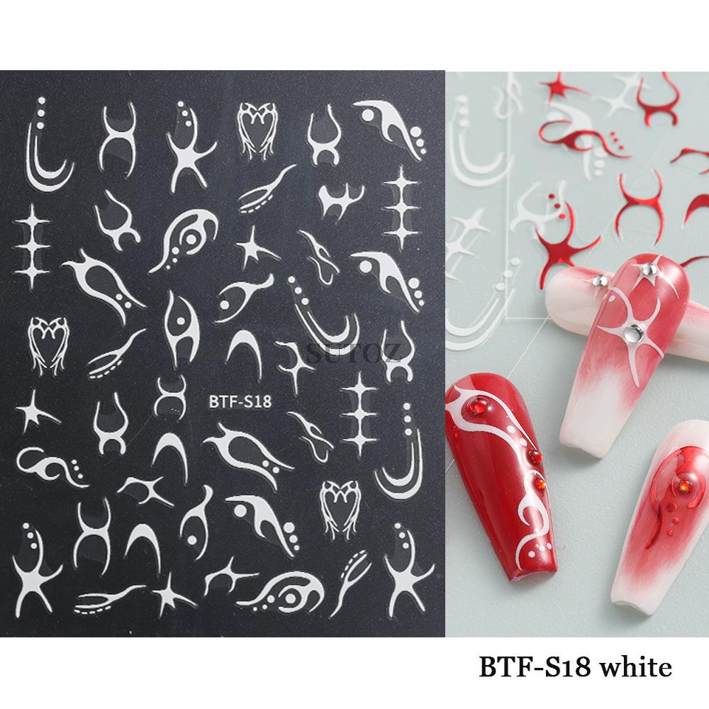 Наклейки для ногтей с геометрическим узором, сияющая звезда и луна, клейкие наклейки для ногтей