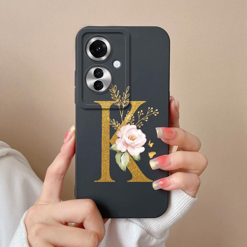 Задняя крышка для OPPO A1i A60 Realme 12 Reno11 F Чехлы Популярные чехлы для пар с буквами AZ Матовый жидкий силикон Высококачественные противоударные чехлы для телефонов для OPPO