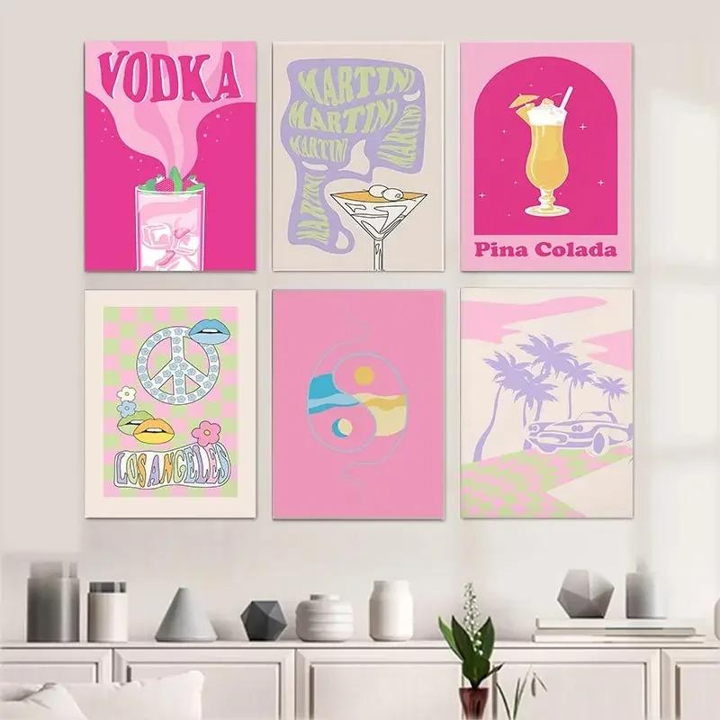 Винтажный художественный принт плакат модная галерейная стена эклектичный богемный пастельный эстетический холст живопись спальня декоративное настенное искусство