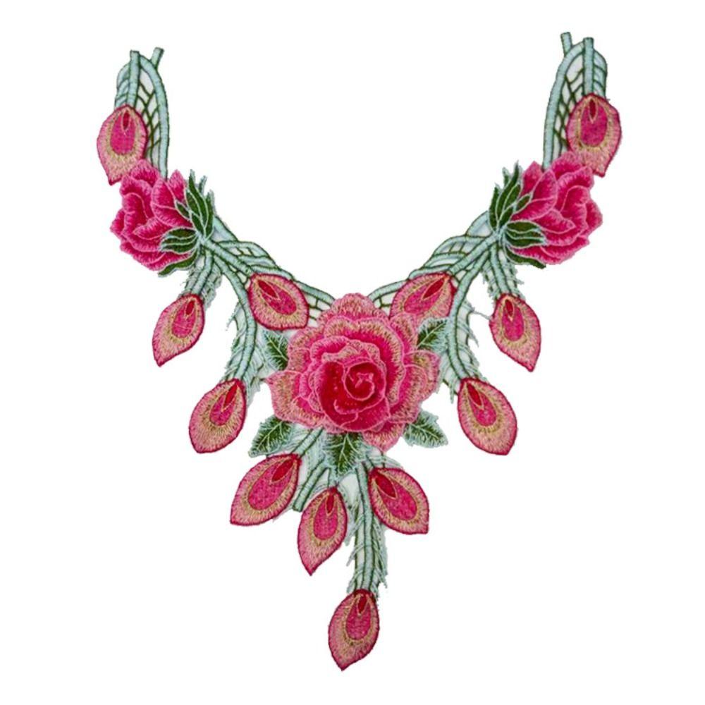 Detachable Embroidery Flower Applique 24cm X 34cm Floral Patches  Wedding Decoration DIY