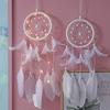 New Wedding Decoration White Feather Dream Catcher Pendant Knitted Home Decoration Wind Chime Aerial Hanging Decoration