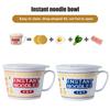 1000ml Noodle Bowl with Lid Anti-scalding Handle Ceramics Japanese Style Soup Basin Lunch Food Container Daily Use