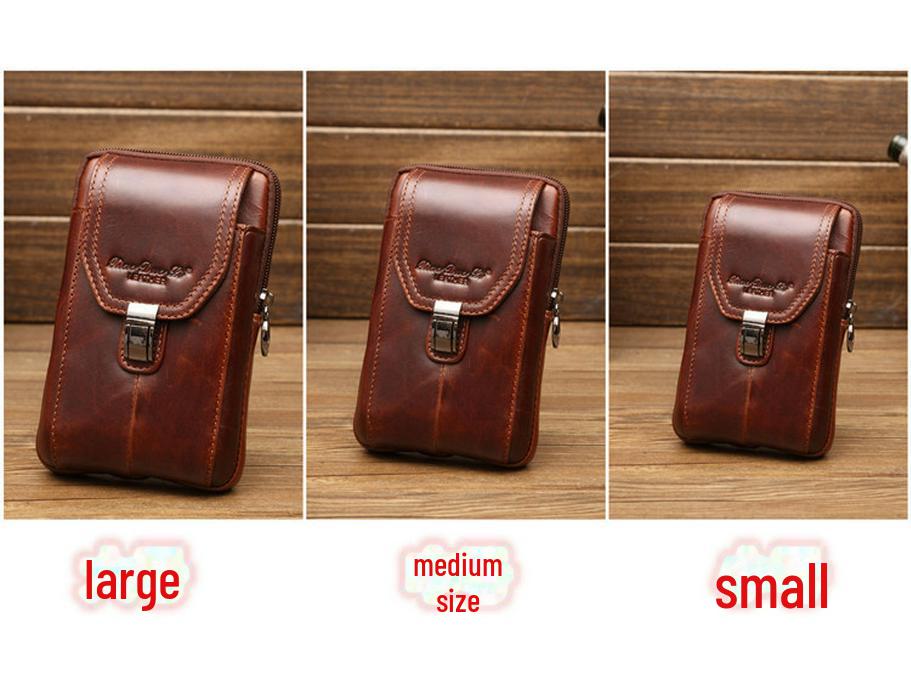 Мужская поясная сумка для мобильного телефона из натуральной кожи Xiaoduoli - 5,5/6 дюймов, ретро-мини-сумка из коровьей кожи