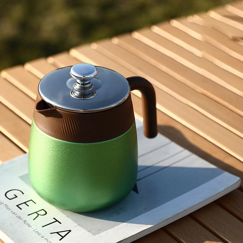 Новый высококачественный термопот с титановым покрытием, чайник с разделением чая и воды, большая кофейная машина с ручкой