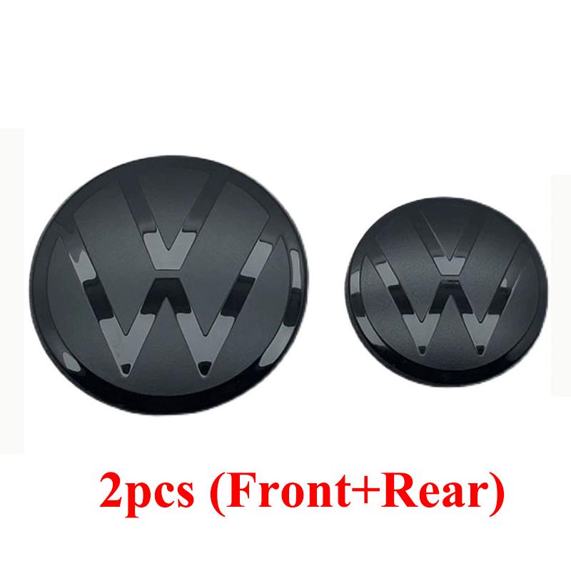2026 New For VOLKSWAGEN VW VW T-ROC ABS Mirror Black 144mm 113mm Emblem Car Front Grille Logo Rear Trunk Badge For Volkswagen T-