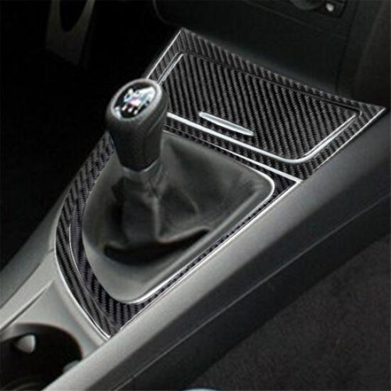 5Pcs Carbon Fiber Interior Gear Shift Kit Cover Trim For BMW 1 Series E82 E88