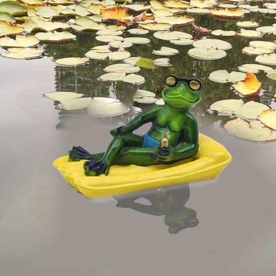 Floating Frog Decoration Pond Frog Decoration Resin Lying Frog Figure for Outdoor Garden Pond Swimming Pool Decor