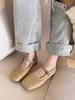 Модная женская обувь на плоской подошве 2025 Весна и Осень Французский квадратный носок Серебристые Мэри Джейн Большие размеры Женская обувь Zapatos Mujer ladies