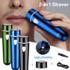 Электробритва Портативная мини-бритва для бритья Водонепроницаемый моющийся триммер для бороды Тримерный резак Запасная головка для стрижки бороды и сумка для хранения не являются обязательными