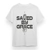 Женская футболка с принтом 'Saved By Grace' Унисекс Белый Хлопок Оверсайз