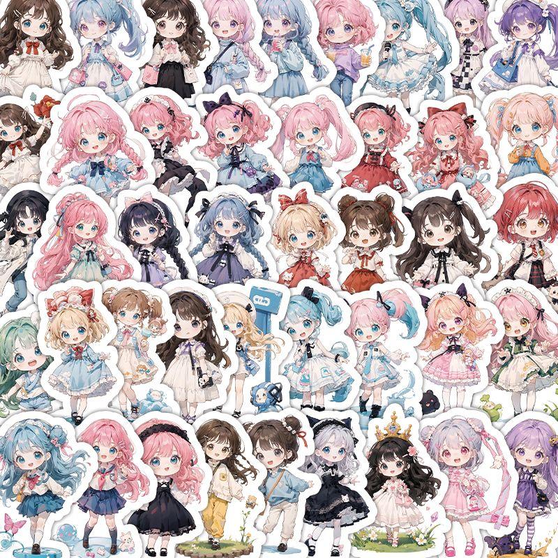 103 шт. симпатичных наклеек с изображением лоли/девочек для самостоятельного украшения блокнотов, ежедневников, бутылок с водой и поделок на тему аниме