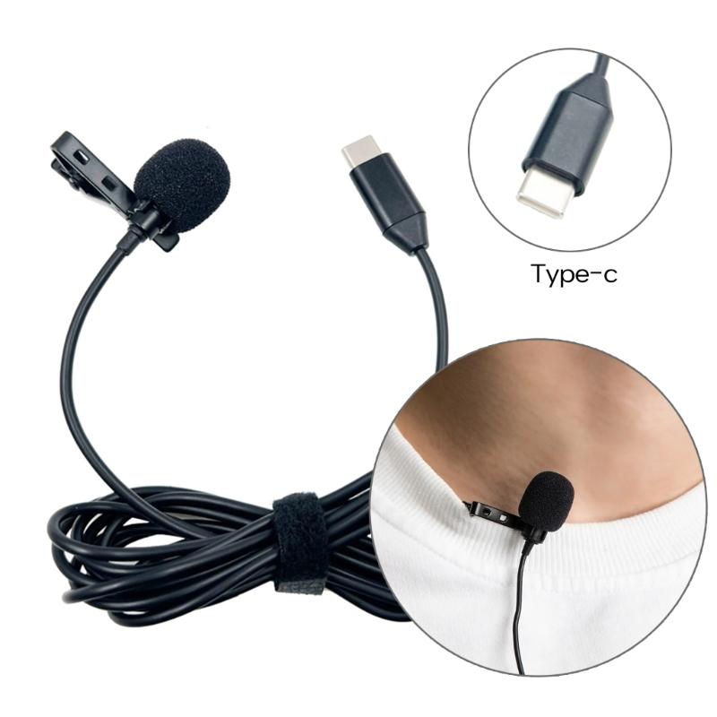 Внешний петличный микрофон Type C высокой чувствительности USB C петличный микрофон без искажений звука подходит для серии телефонов 15