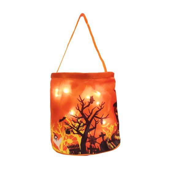 Хэллоуин светодиодный мешок конфет светящийся призрак тыква гадость или жизнь корзина конфет многоразовый