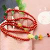 Women's Southern Red Multi-Turn 108-Bead Bracelet with Hetian Jade & Amber - Ethnic Style Jewelry for Men & Women.