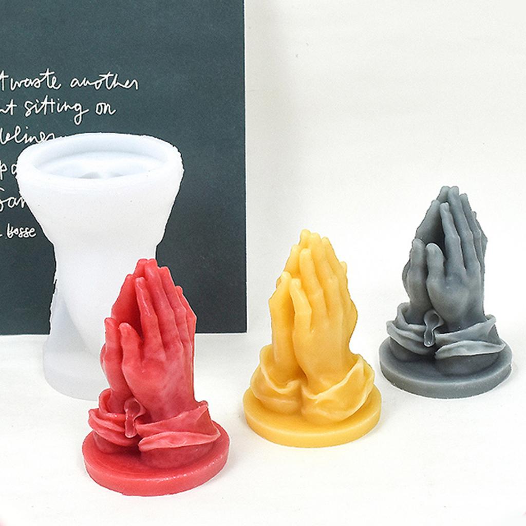Buddhas Beads Hand Silicone Mould Hands Folded Candle Resin Mold Handmade Scented Candle Epoxy Molds for DIY Home Decor