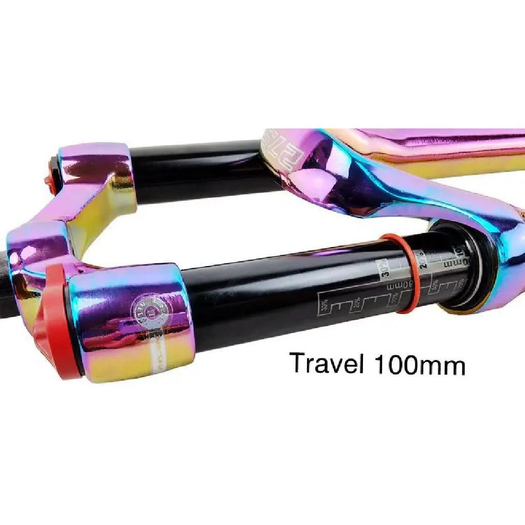 PASAK aluminum Alloy MTB Bicycle Fork Supension Air 26/27.5/29er Inch Mountain Bike 32RL100mm Fork For A Bicycle colour plating