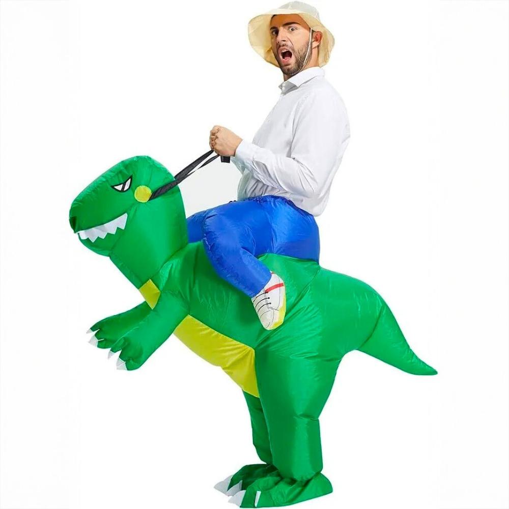 Dinosaur costume disguise self-inflating inflatable dinosaur t-rex costume
