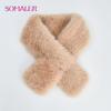 Thick Faux Fur Scarf for Women Ladies Luxury Warm Winter Colorful Fluffy Scarves Short Neck-Warmer