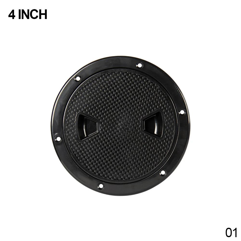 ABS Round Deck Inspection Access Hatch Cover Plastic White Black Boat Screw Out Deck Inspection Plate For Yacht Marine 4/6/8inch 3