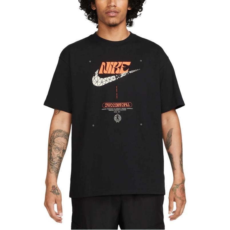 Nike T Shirts Men's Black Crew Neck Moderate HF0488-010