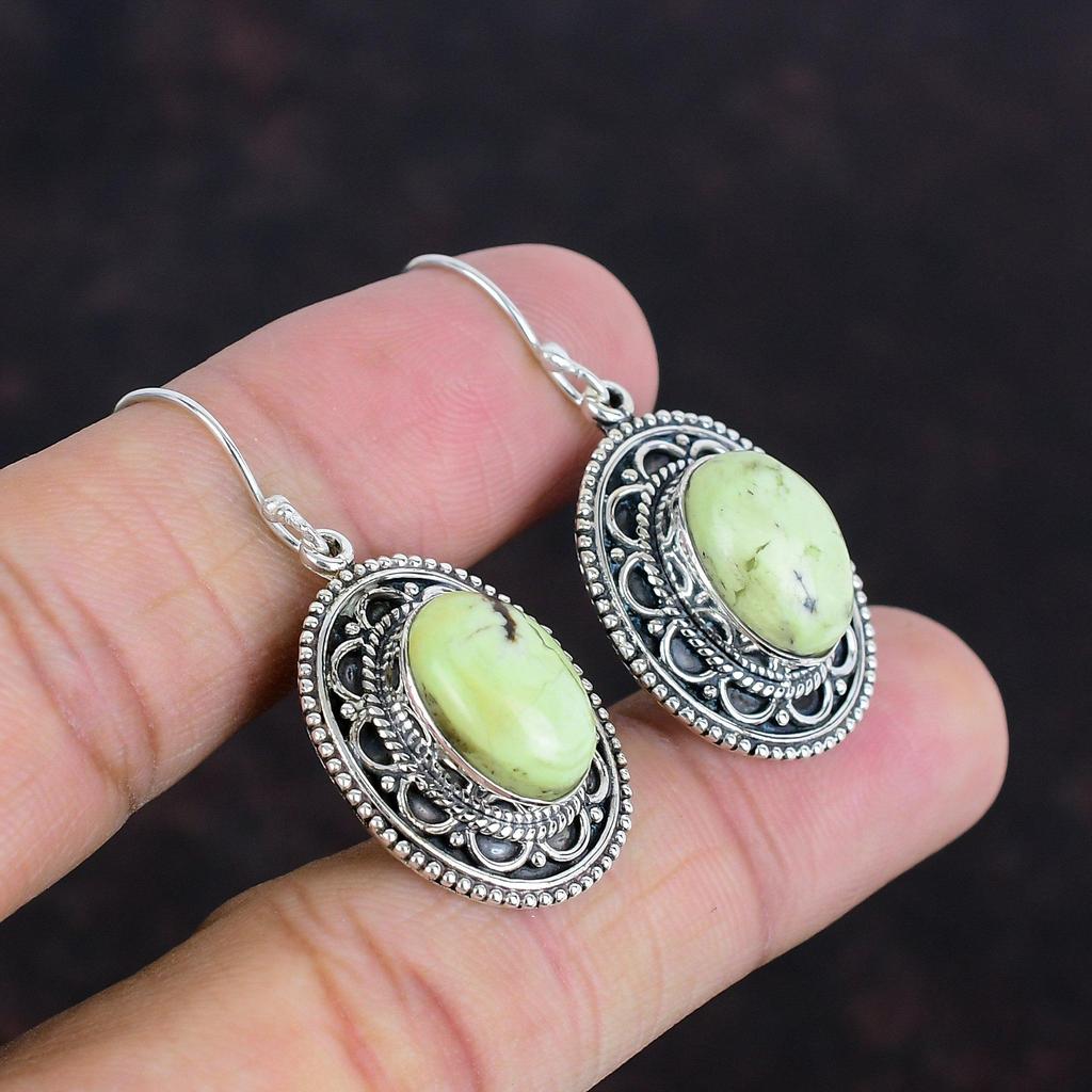 Серьги из лимонного хризопраза, натуральные драгоценные камни, винтажные украшения, серьги из стерлингового серебра 925 пробы, серьги ручной работы, новейший дизайн, подарки для нее