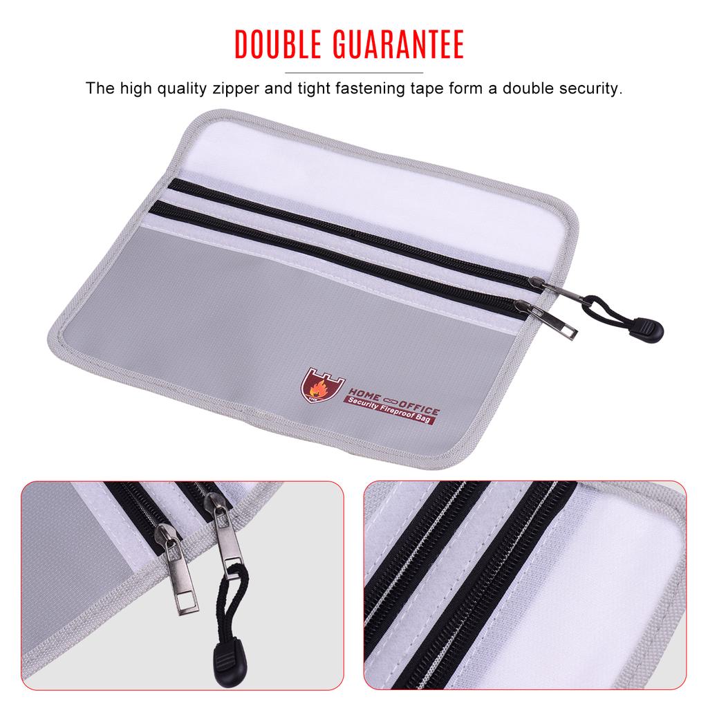 Огнестойкая сумка для документов с двойной молнией, органайзер с силиконовым покрытием, огнестойкий водостойкий сейф