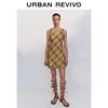 UR 2025 Fall Retro Plaid A-Line Mini Dress