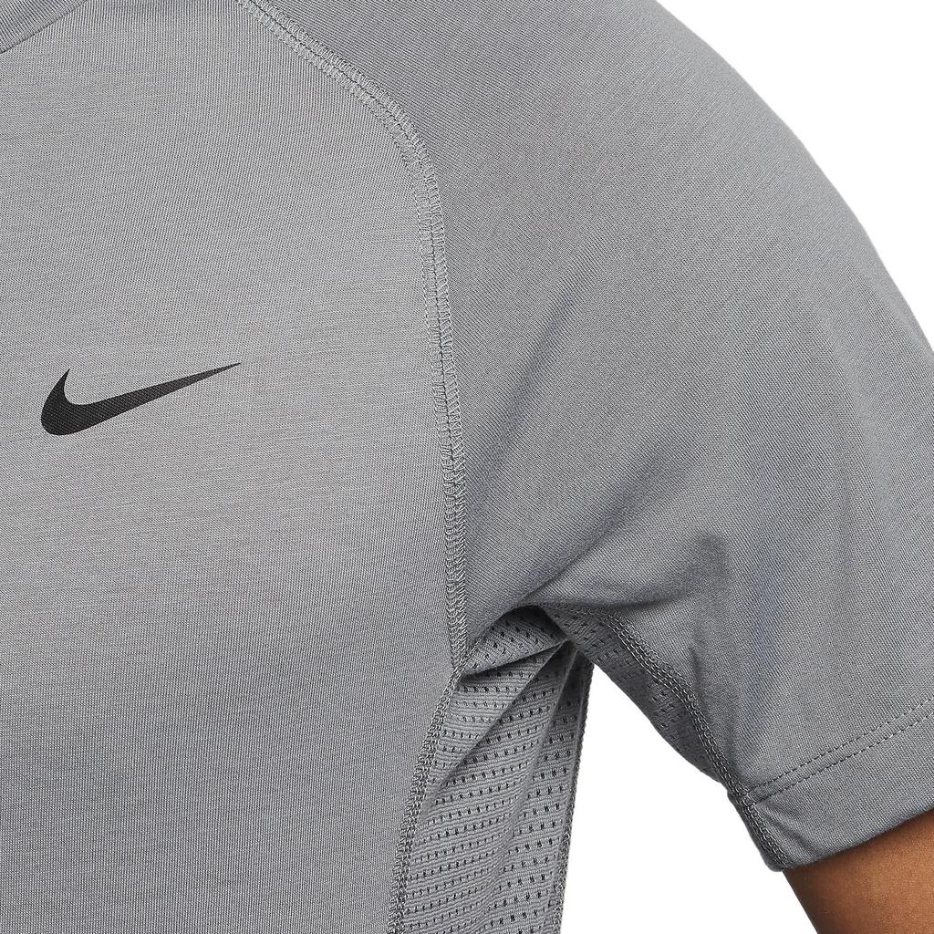 Nike Flex Rep Solid Logo Round Neck Short Sleeve Fitness Shirt Men Tops Smoke-Gray FN2979-084