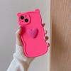 Ушки Медведя 3D Сердце Совместимый с iPhone 16 Pro Max Apple 17 Чехол для Телефона 15/14 Матовый Мягкий Чехол