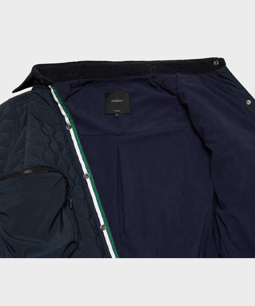 Ffeff Studio Round Quilted Trucker Jacket (Navy)