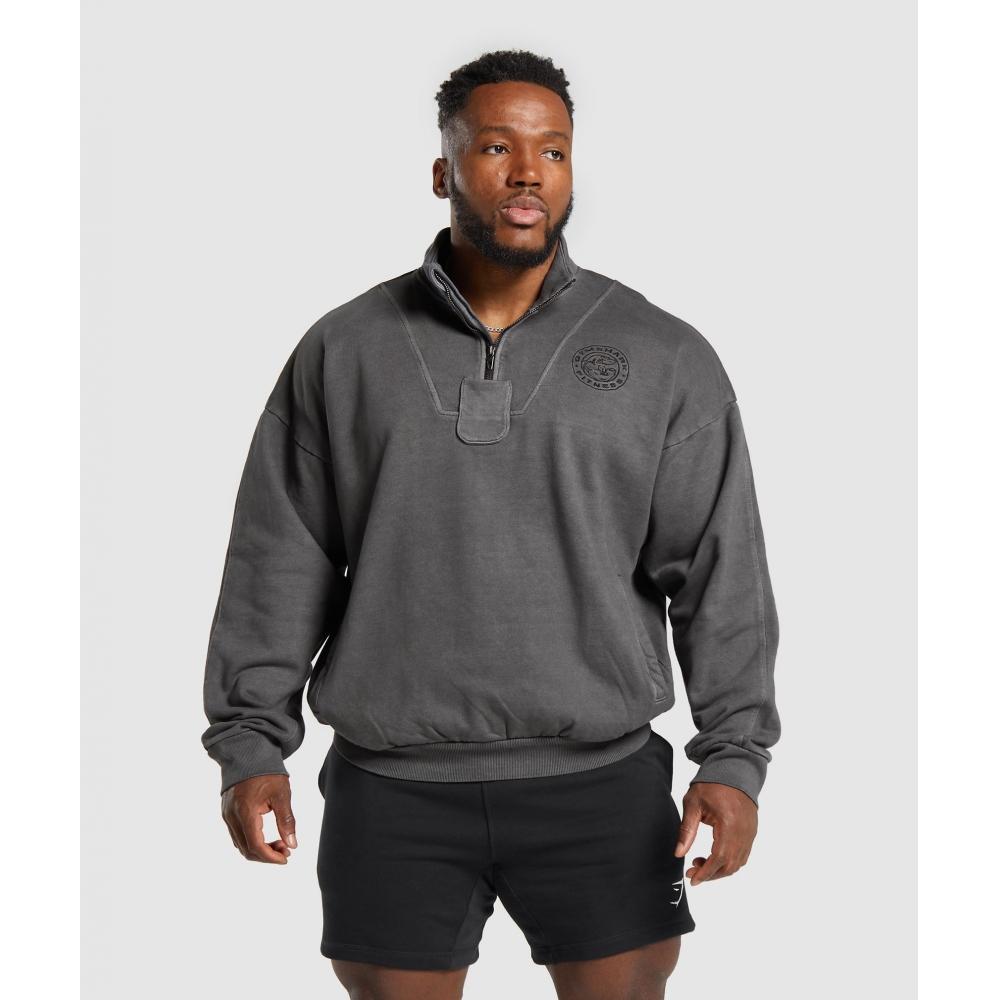 Gymshark Премиальный Legacy 1/4 Zip Черный A7a3m Bb67