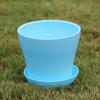5 шт. Цветочный горшок, цветной, прочный, смоляной, цветочный горшок, глянцевый, для украшения дома и сада, с дренажными отверстиями в виде поддона