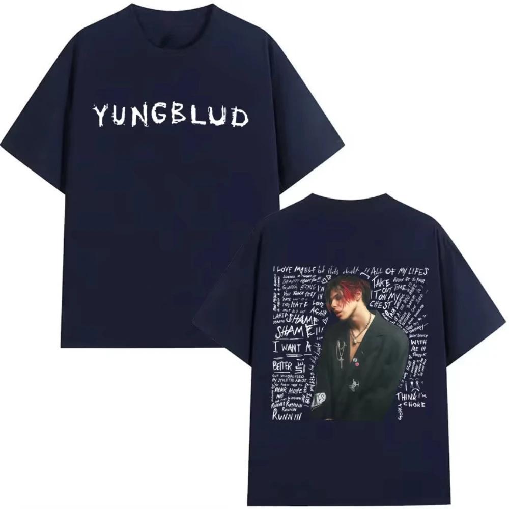 2026 Summer Rapper Yong Bulu Graphic Print Tshirt Unisexs Fashion Hiphop Retro Cotton Shortsleeved Loose Casual Women Shirt