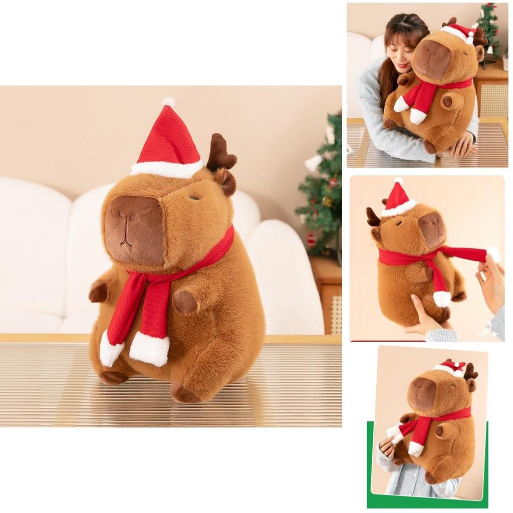Adorable Brown Capybara Plush Toy Soft Cuddly Cushion For Christmas Decor 30cm To 50cm