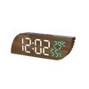 Digital Mirror Surface Alarm Clock 2 Levels Brightness LED Alarm Clock Snooze Function Temperature Humidity Display Clock