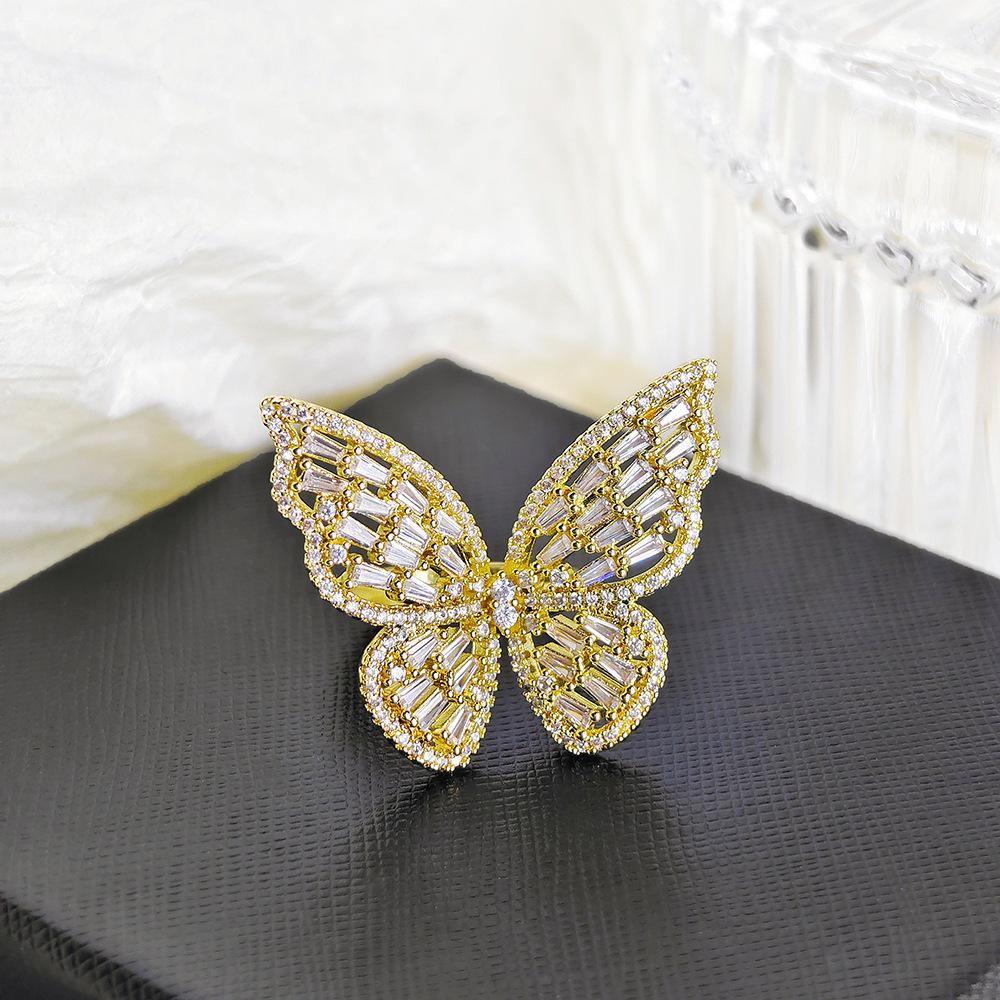 Hollow Butterfly Exaggerated Ring - Hand Jewelry R7146