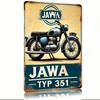 Винтажная жестяная табличка Jawa Тип 351 Ретро Мотоцикл Настенное Искусство С Потертой Отделкой Прочный Металлический Декор Для Дома Гаража Кафе B