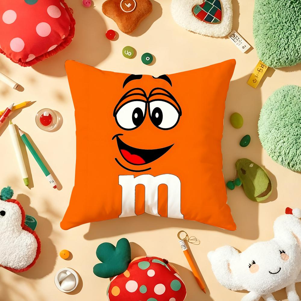 Милая Забавная Арт M-M&M'S Наволочка Плюшевая Ткань Мягкая Двусторонняя Печать Диван Теплая Зимняя Дом Детский Подарок Наволочка