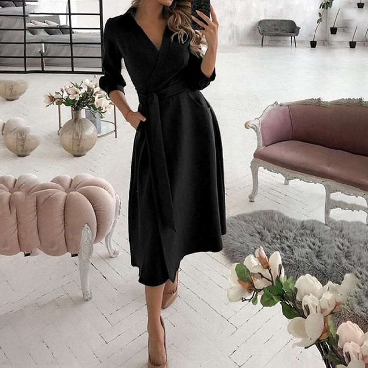 Женское Модное Платье Bodycon с V-образным вырезом и Принтом, Длинный Рукав 2025